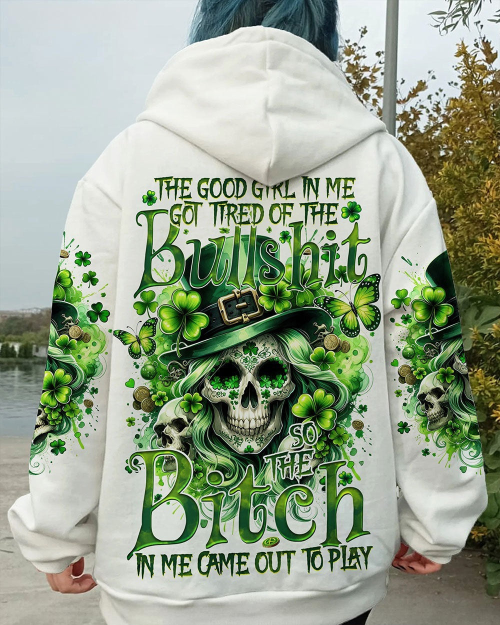 BLISSCORNERS THE GOOD GIRL IN ME PATRICK'S DAY ALL OVER PRINT