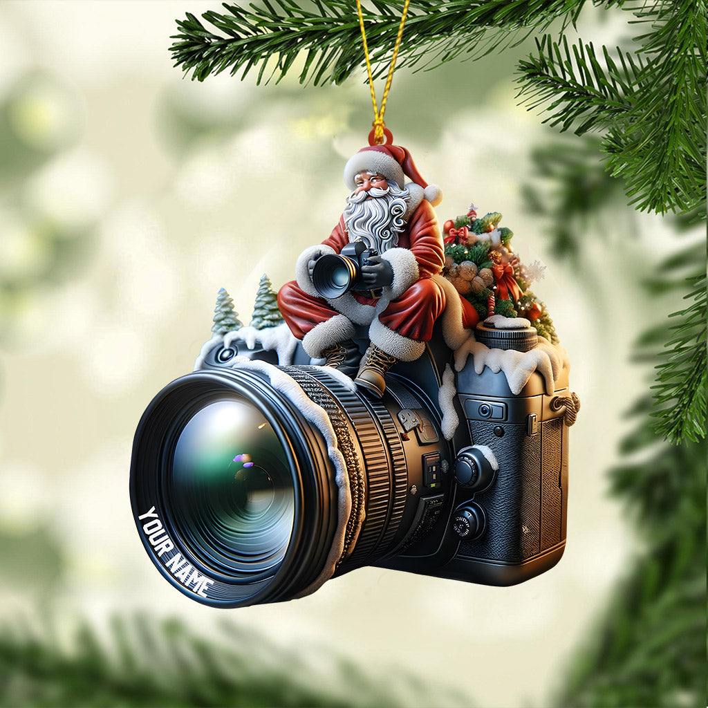 Blisscorners Santa Photographer Home Decor Christmas Ornament, Personalized Ornament82D Flat LM2211