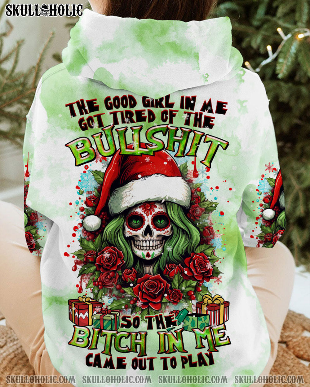 BLISSCORNERS THE GOOD GIRL IN ME CHRISTMAS ALL OVER PRINT