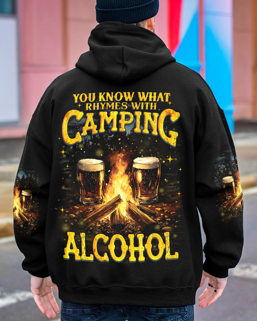 BLISSCORNERS WHAT RHYMES WITH CAMPING ALL OVER PRINT