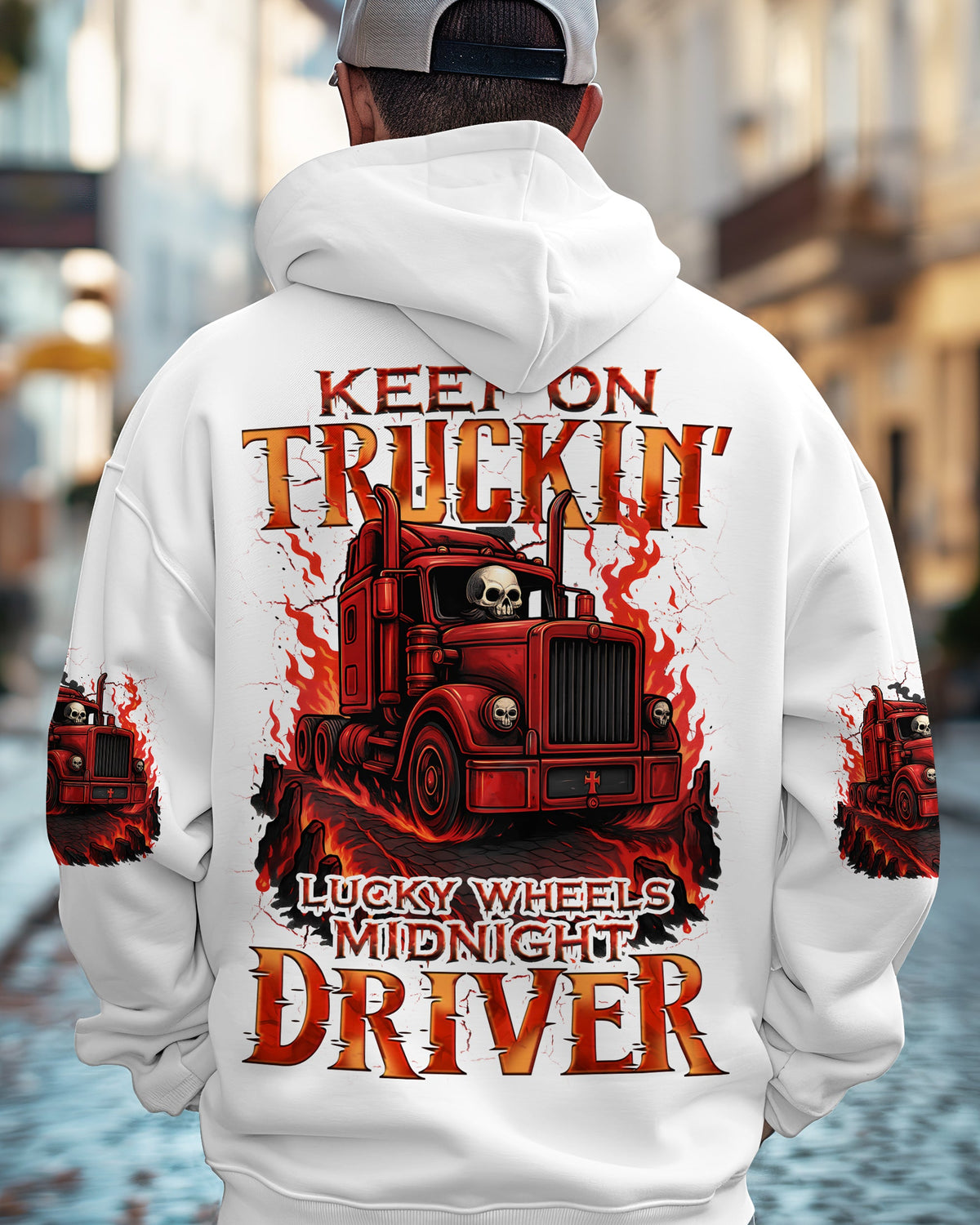 BLISSCORNERS BORN TO BURN TRUCKER SKULL ALL OVER PRINT
