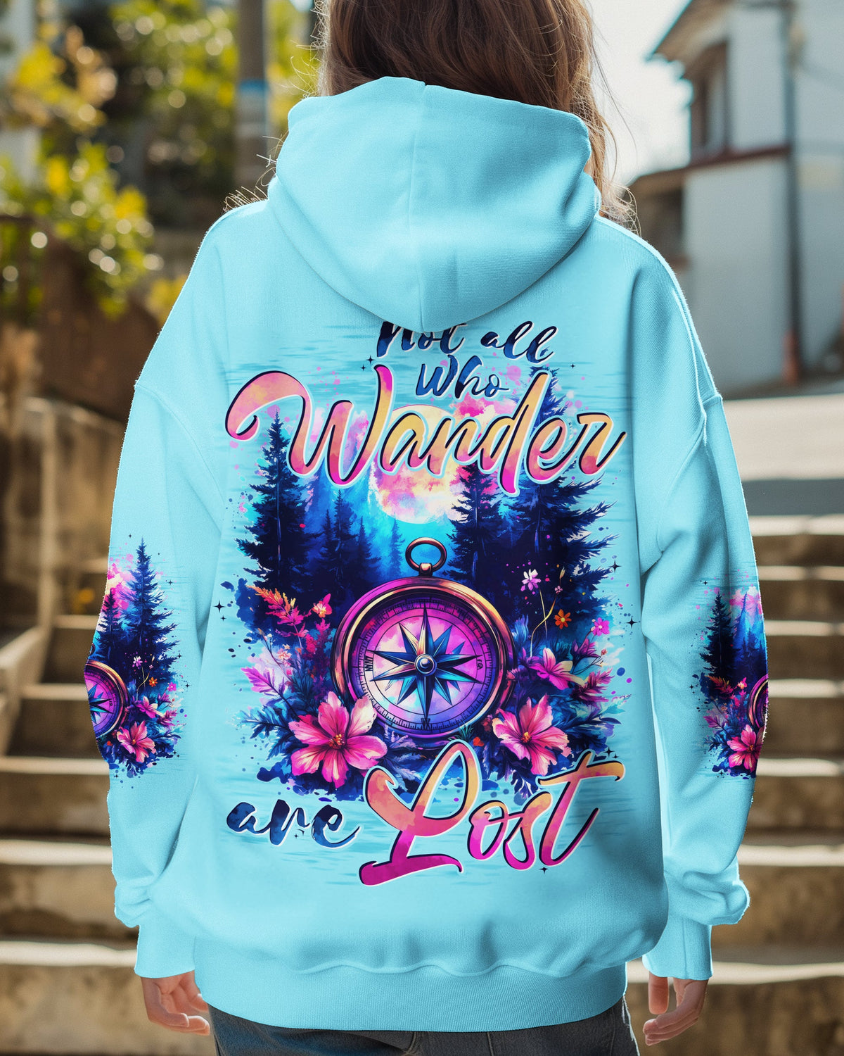 BLISSCORNERS NOT ALL WHO WANDER ARE LOST COMPASS ALL OVER PRINT