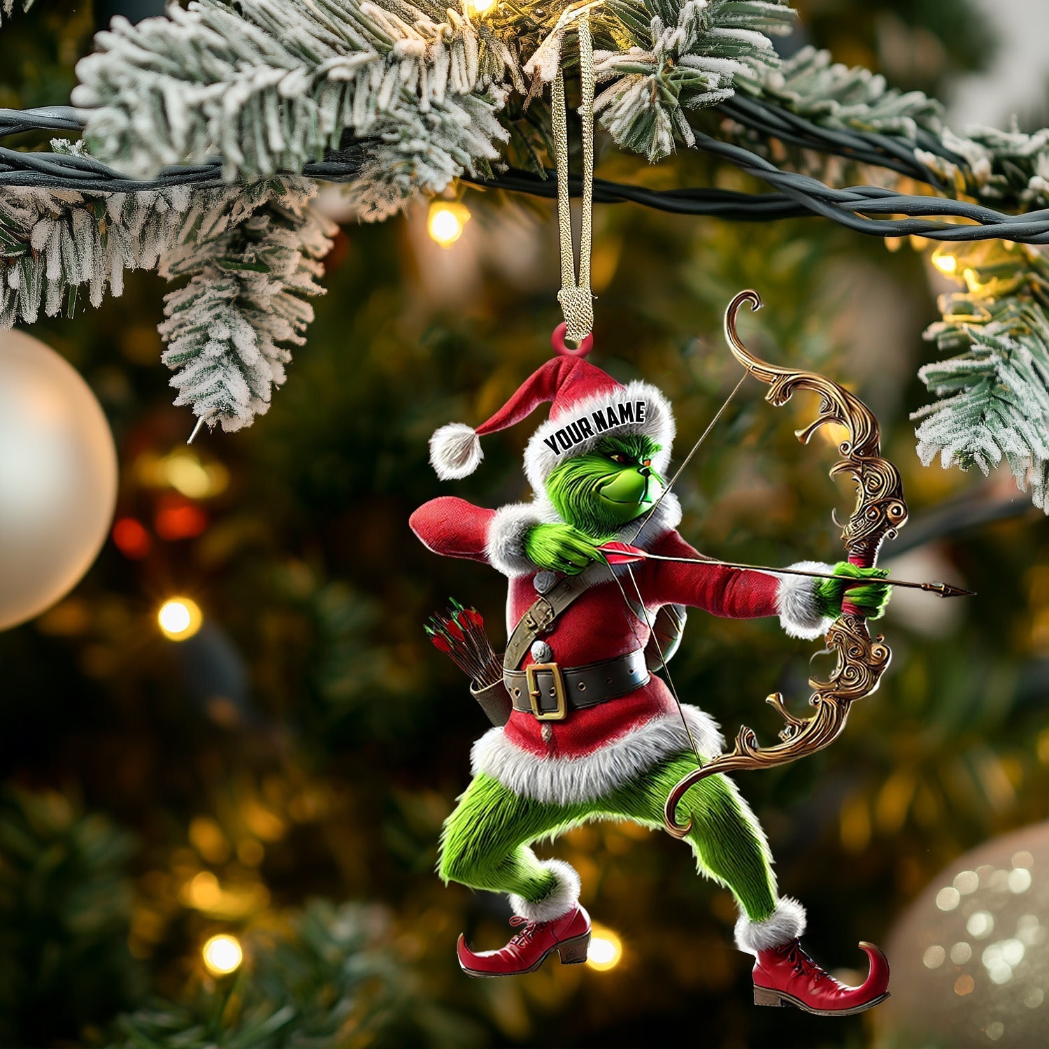 Blisscorners ELF Archery Christmas Ornament, Personalized Ornament2D Flat LM2211