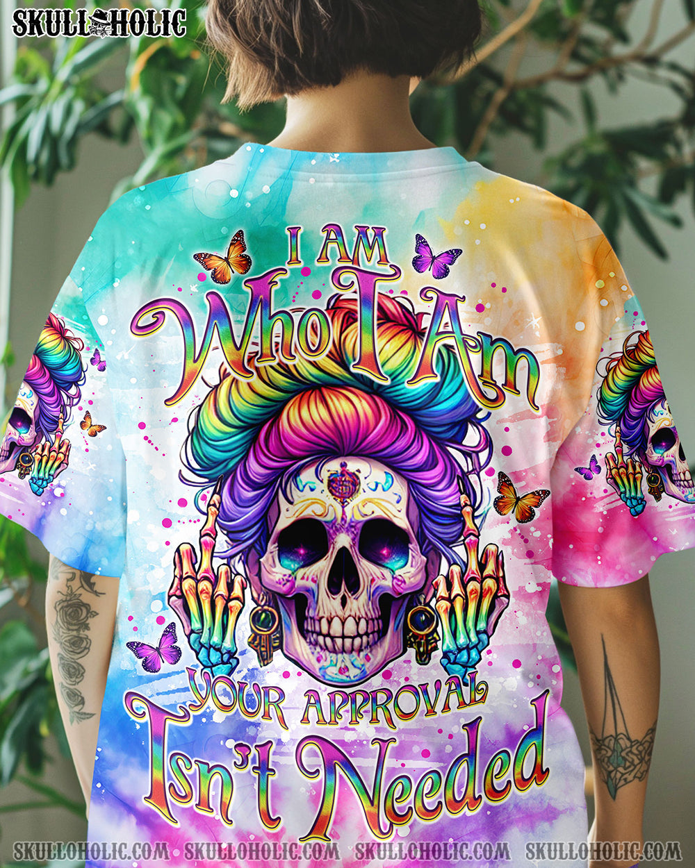 BLISSCORNERS I AM WHO I AM YOUR APPROVAL ISN'T NEEDED MESSY BUN ALL OVER PRINT