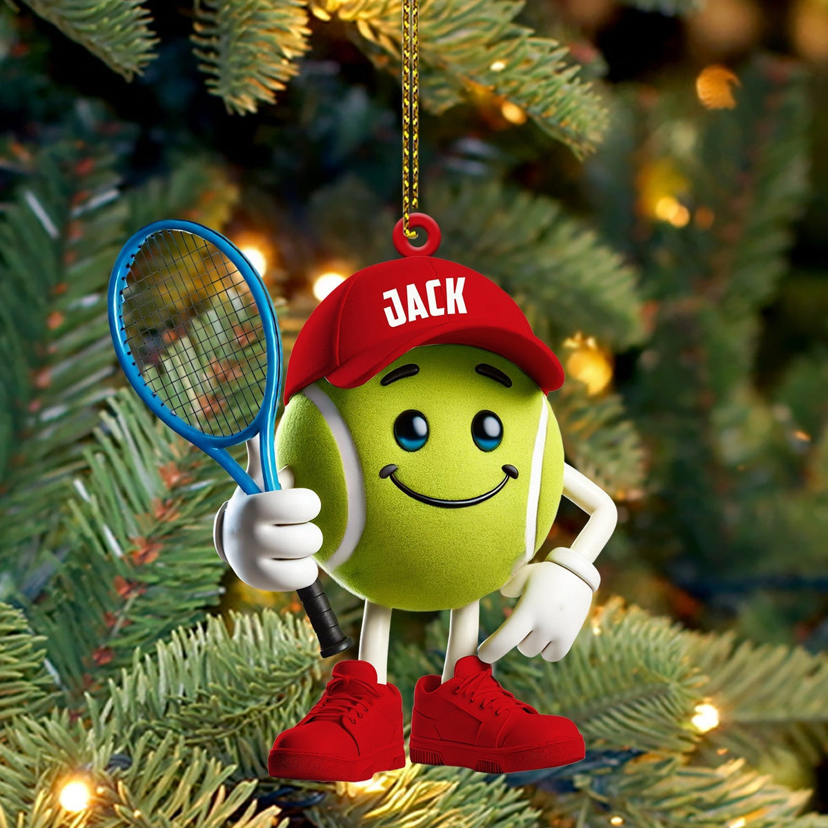 Blisscorners Cool Tennis Ball Christmas Ornament, Personalized Ornament2D Flat LM2211