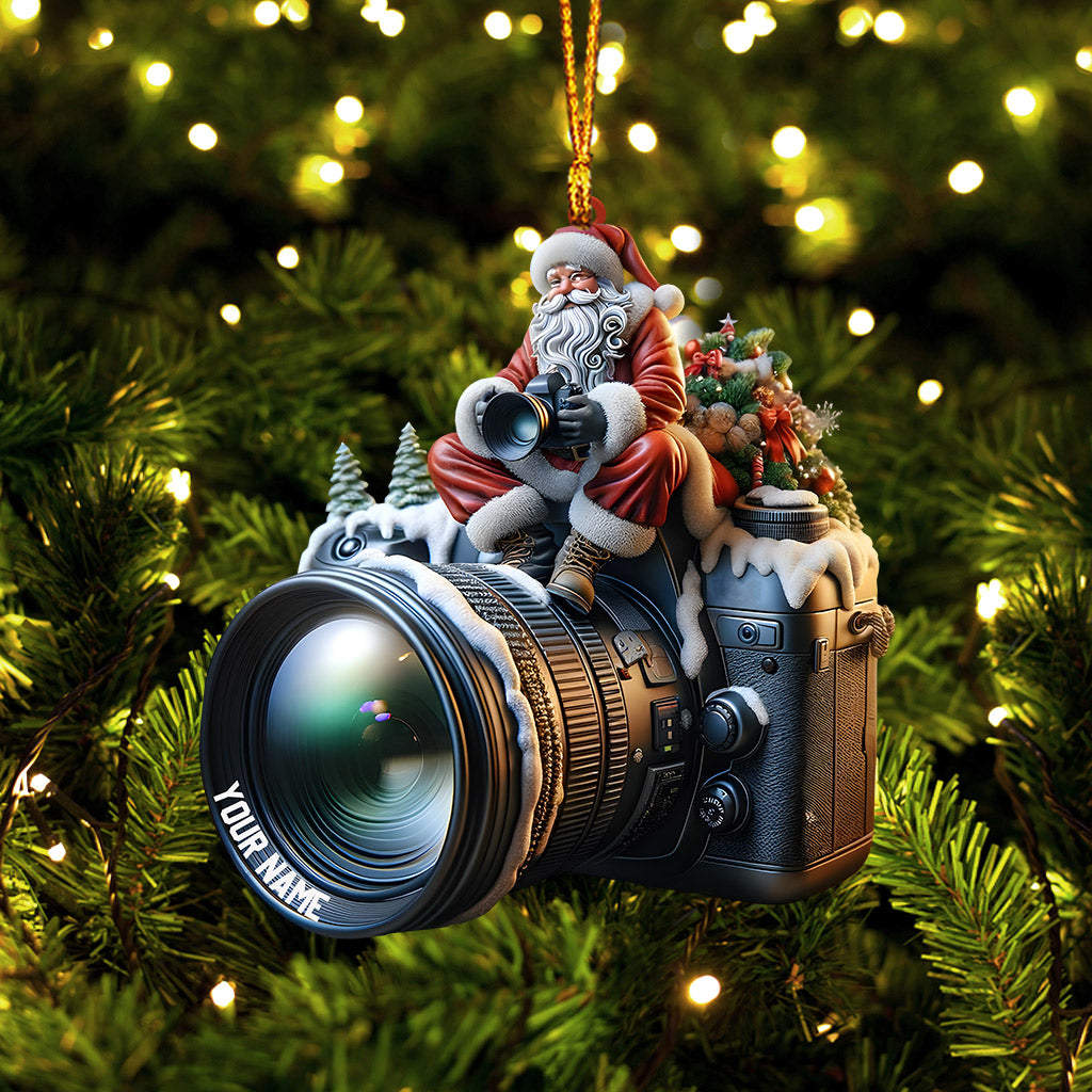 Blisscorners Santa Photographer Home Decor Christmas Ornament, Personalized Ornament82D Flat LM2211