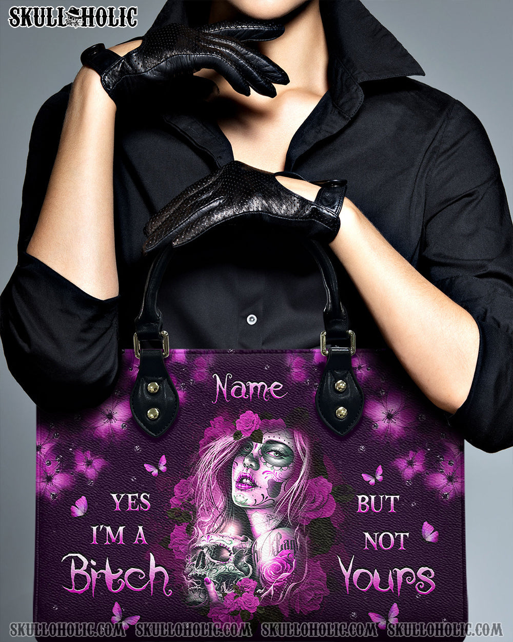 BLISSCORNERS YES I'M A B BUT NOT YOURS LEATHER HANDBAG