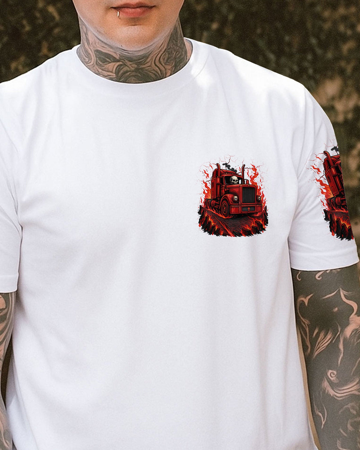BLISSCORNERS BORN TO BURN TRUCKER SKULL ALL OVER PRINT