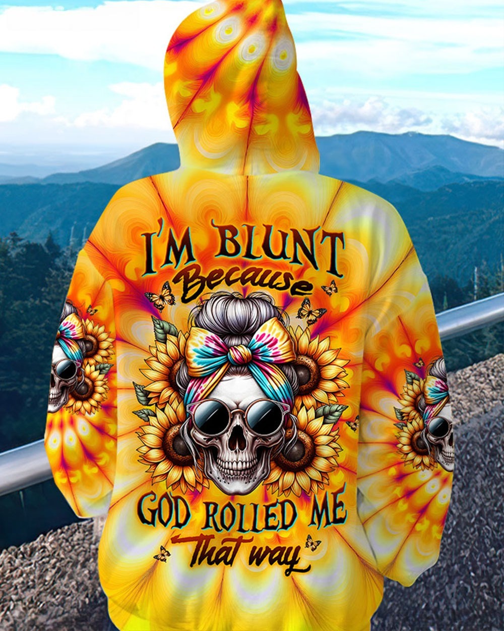 BLISSCORNERS ASSUMING I WAS LIKE MOST GIRLS MESSY BUN SKULL ALL OVER PRINT