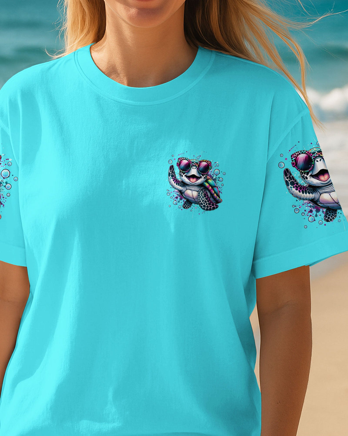 BLISSCORNERS SMELL THE SEA FEEL THE BREEZE TURTLE ALL OVER PRINT