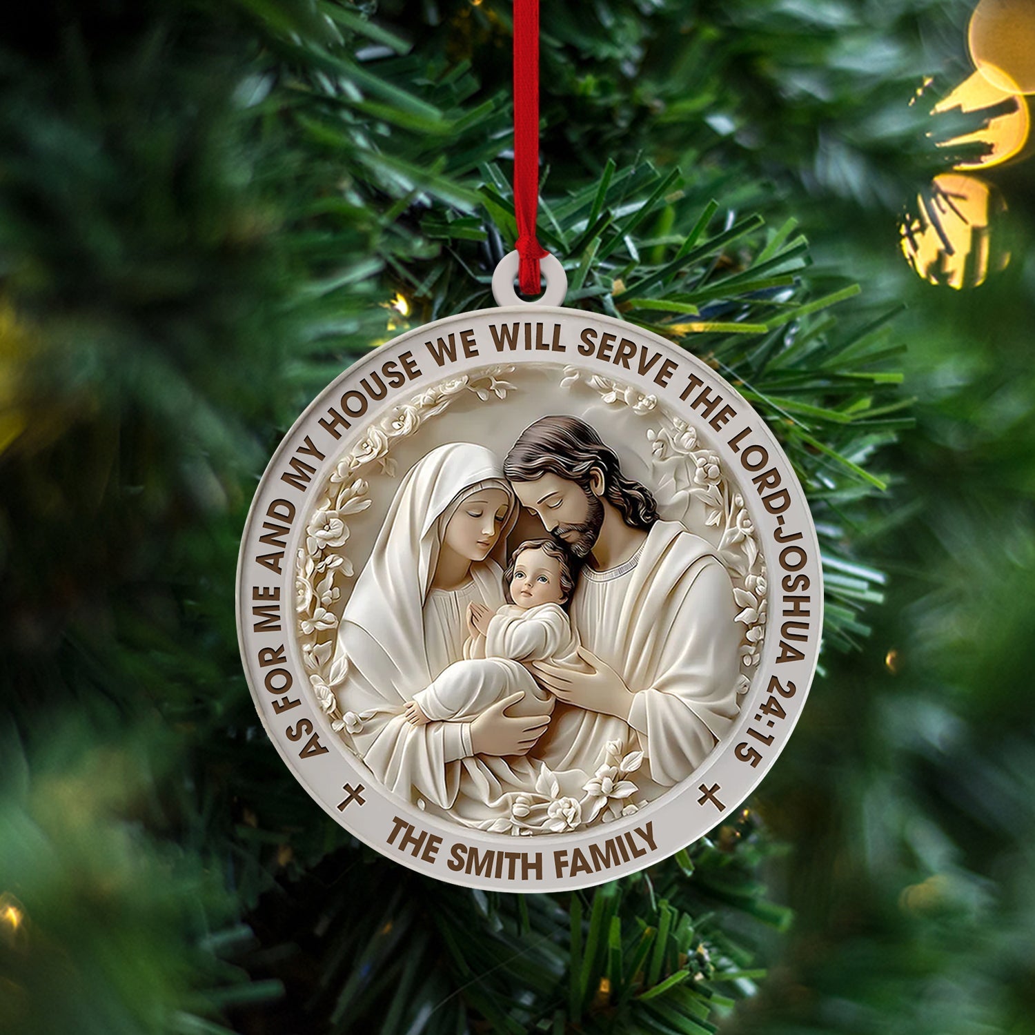 Blisscorners Mary Jesus Christmas Ornament, Personalized Ornament2D Flat LM2211