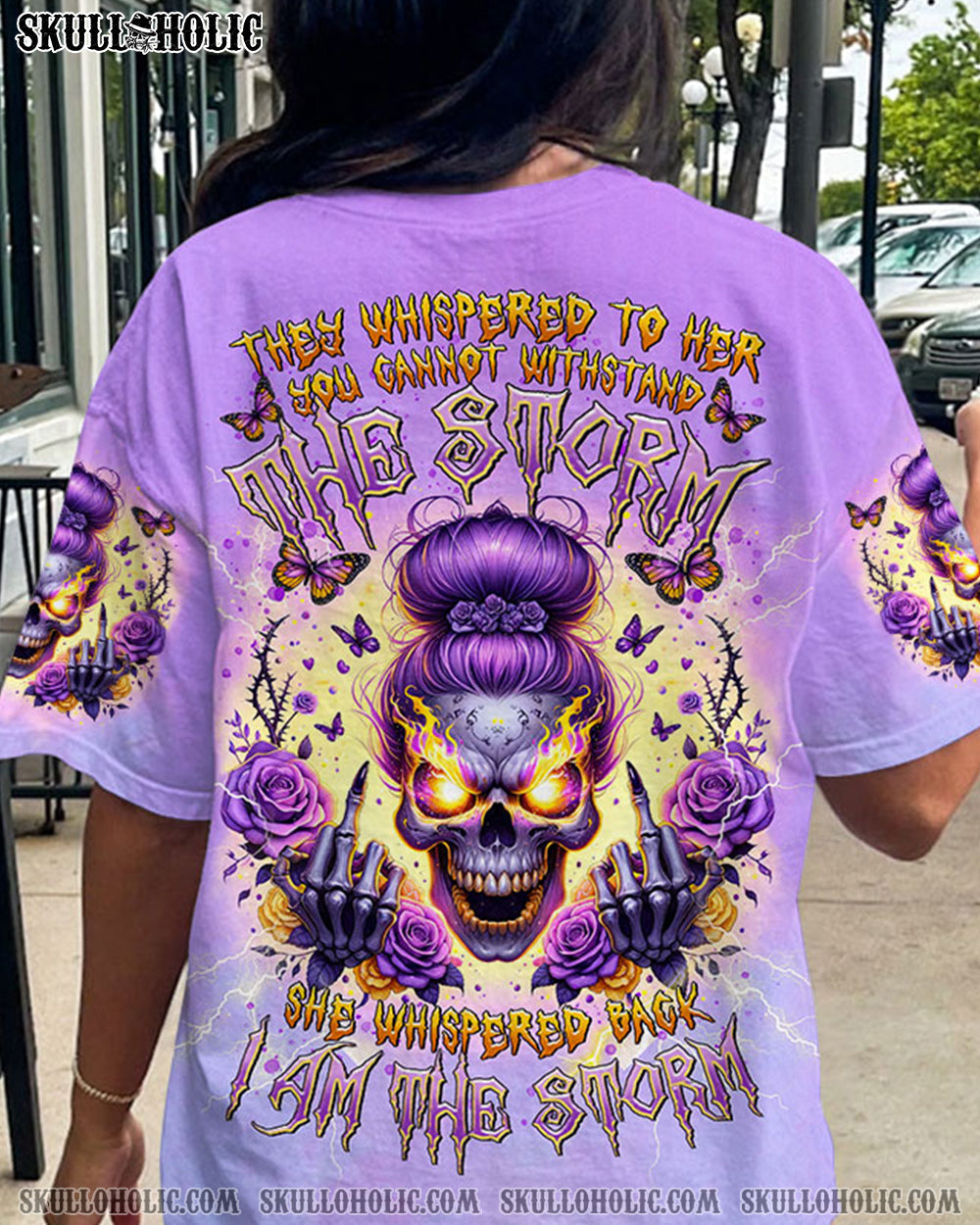 BLISSCORNERS NEXT TIME MY NAMES COMES OUT MESSY BUN SKULL ALL OVER PRINT