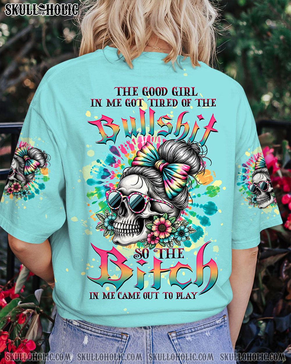 BLISSCORNERS MY GIVE A F MESSY BUN TIE DYE ALL OVER PRINT