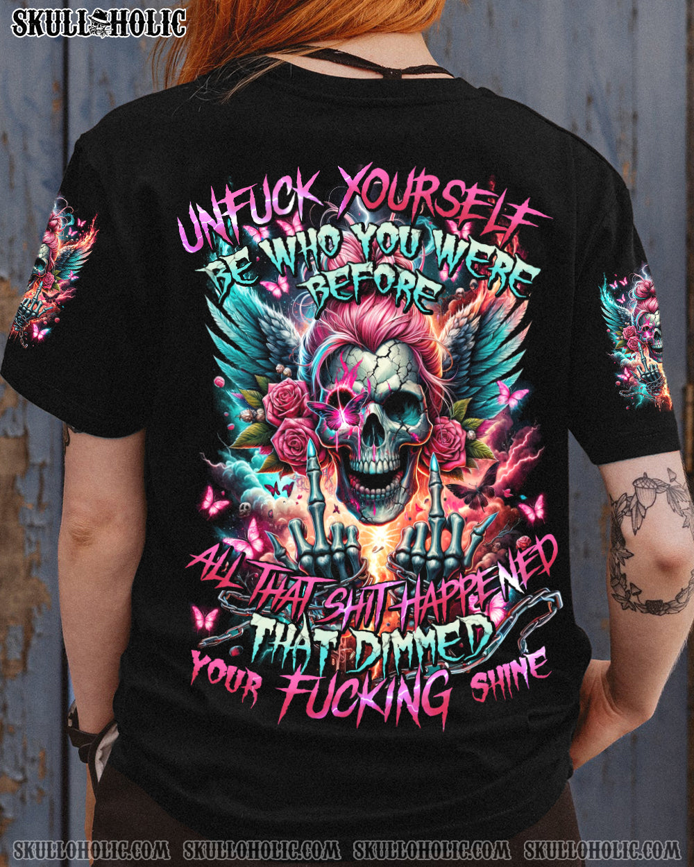 BLISSCORNERS FRESH OUT OF F MESSY BUN TIE DYE ALL OVER PRINT