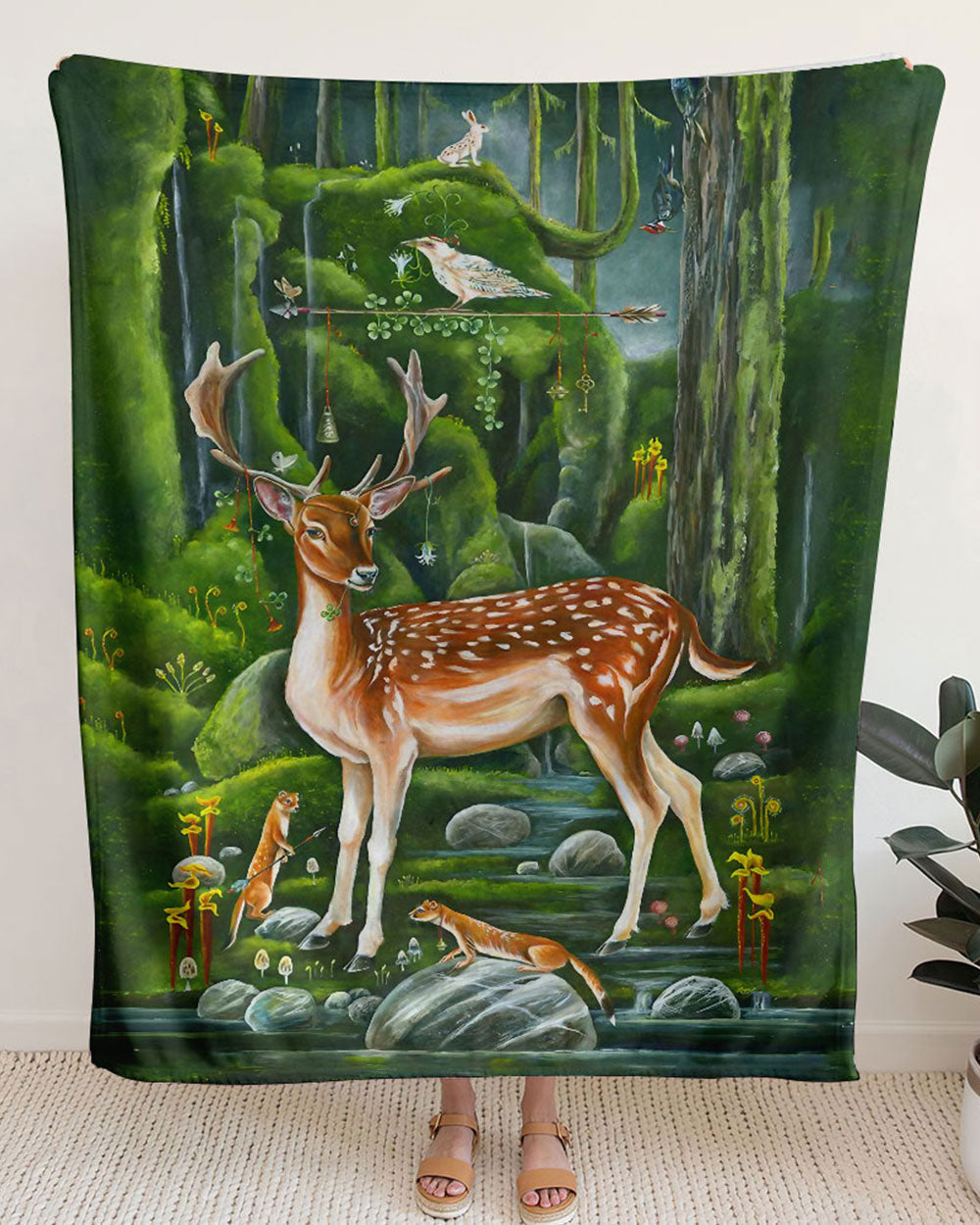 BLISSCORNERS MAGIC FOREST WOVEN AND FLEECE BLANKET