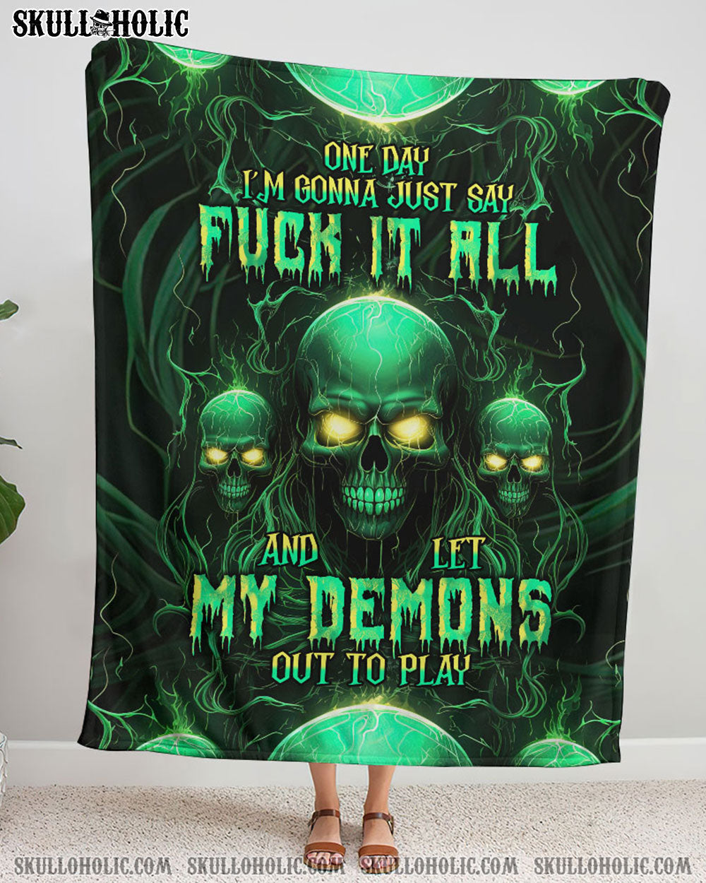 BLISSCORNERS ONE DAY I'M GONNA JUST SAY WOVEN AND FLEECE BLANKET