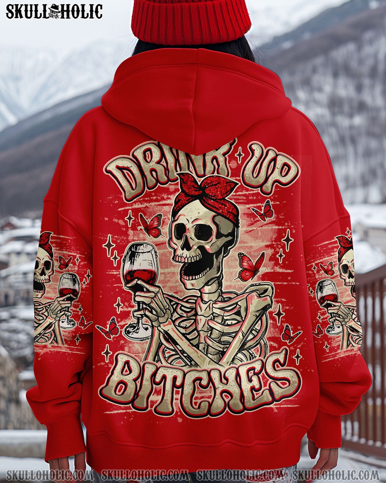 BLISSCORNERS DRINK UP B**CHES SKELETON ALL OVER PRINT