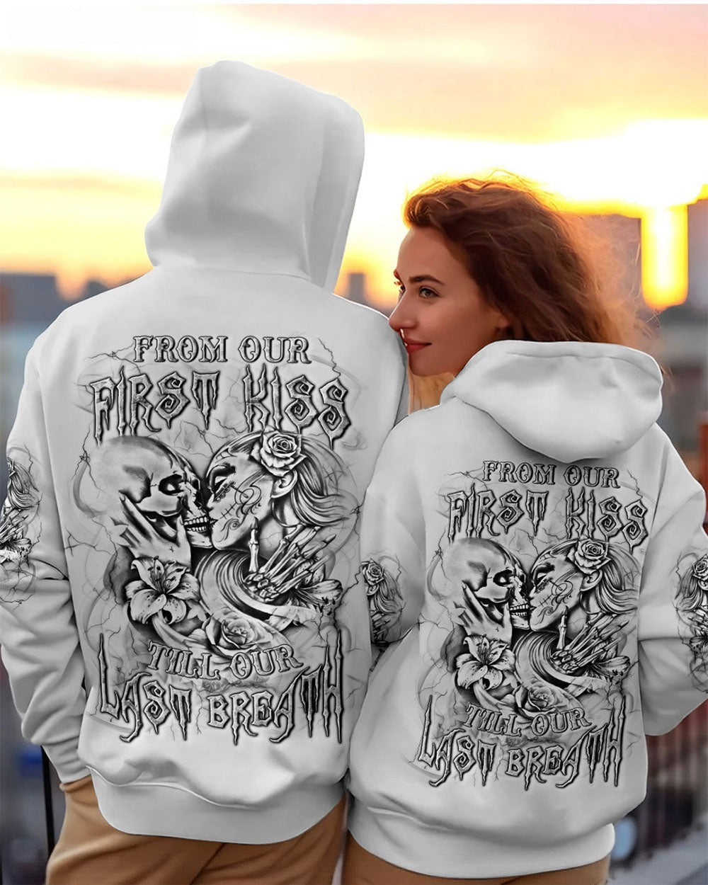 BLISSCORNERS FROM OUR FIRST KISS SKULL COUPLE ALL OVER PRINT