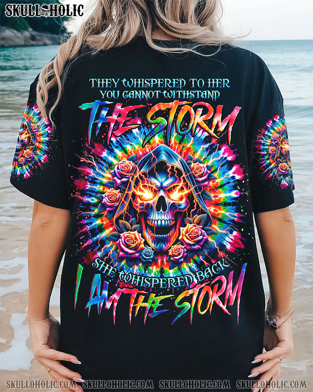 BLISSCORNERS I AM THE STORM REAPER ROSE TIE DYE ALL OVER PRINT
