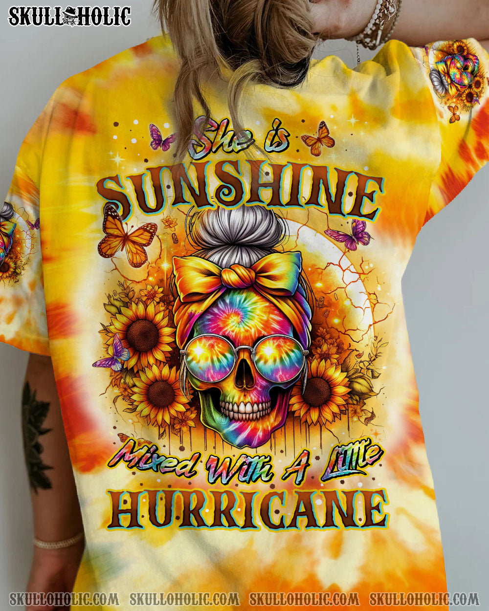 BLISSCORNERS SHE IS SUNSHINE MIXED WITH A LITTLE HURRICANE TIE DYE ALL OVER PRINT
