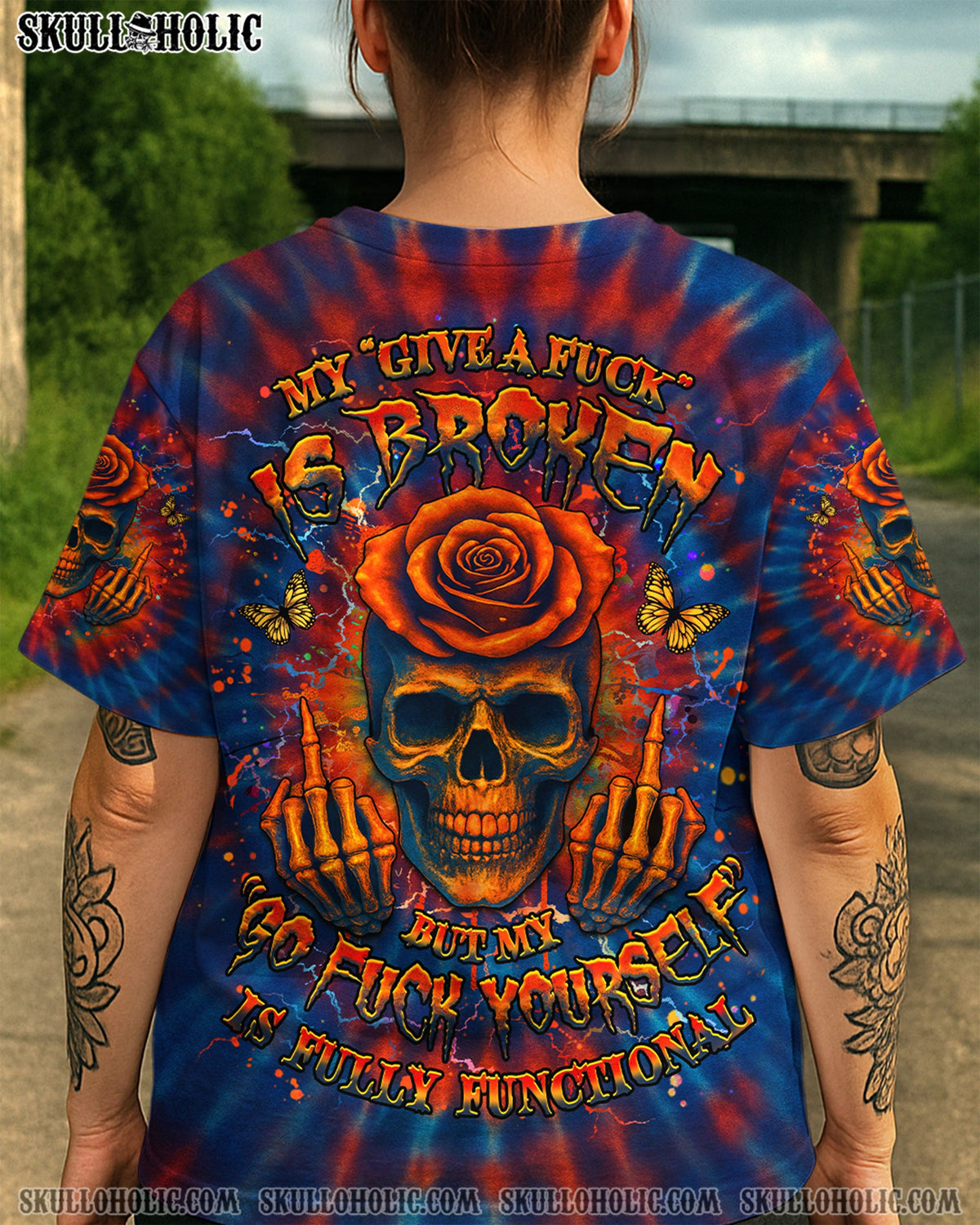 BLISSCORNERS MY GIVE A F IS BROKEN TIE DYE ALL OVER PRINT