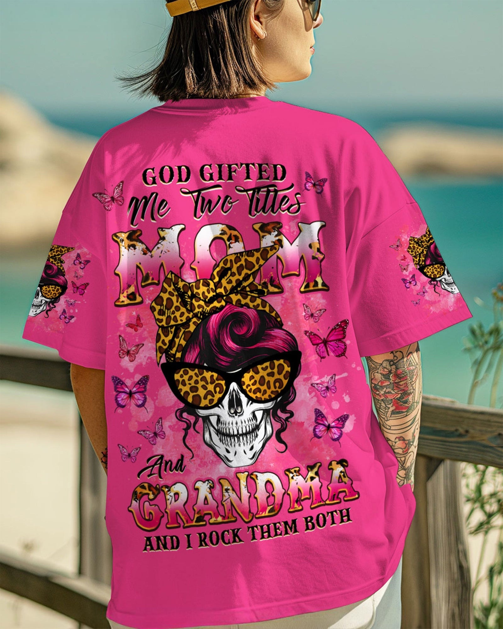 BLISSCORNERS KARMA FAIRY SKULL MESSY BUN ALL OVER PRINT