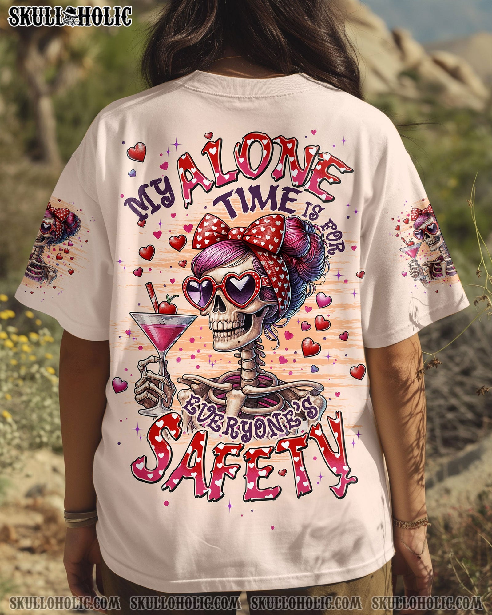 BLISSCORNERS MY ALONE TIME IS FOR EVERYONE'S SAFETY SKULL ALL OVER PRINT