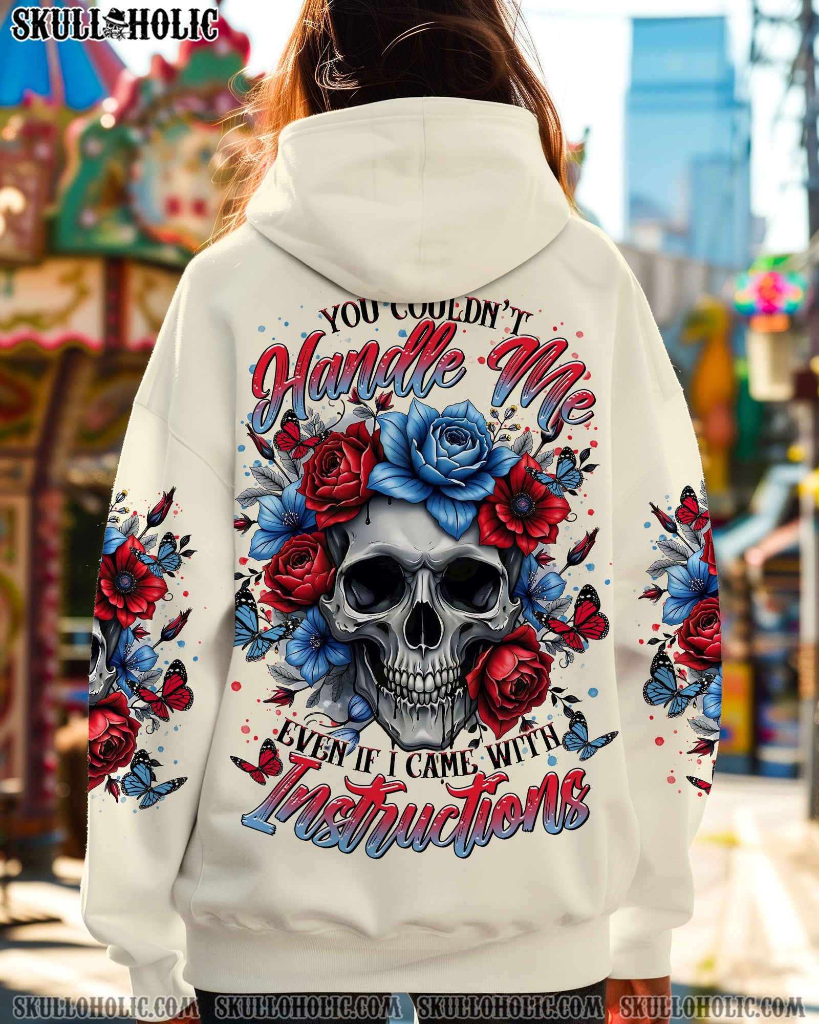 BLISSCORNERS YOU COULDN'T HANDLE ME SKULL ROSE ALL OVER PRINT