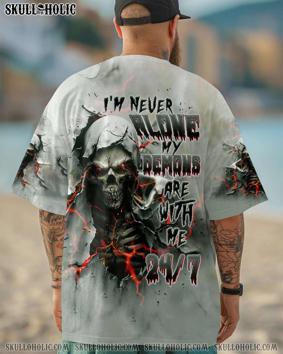 BLISSCORNERS I'M NEVER ALONE MY DEMONS ARE WITH ME 24/7 ALL OVER PRINT