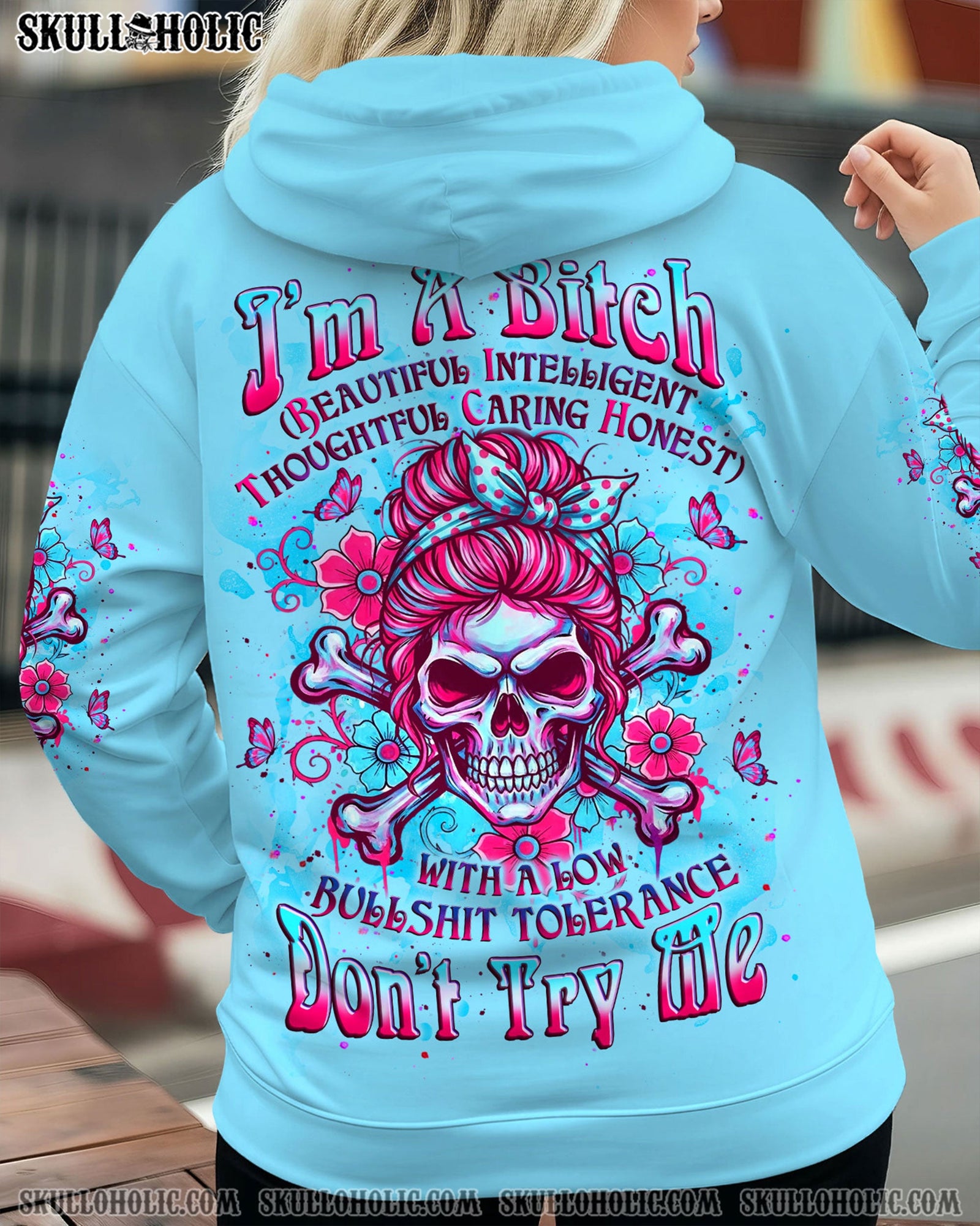 BLISSCORNERS YOUR FIRST MISTAKE MESSY BUN SKULL ALL OVER PRINT