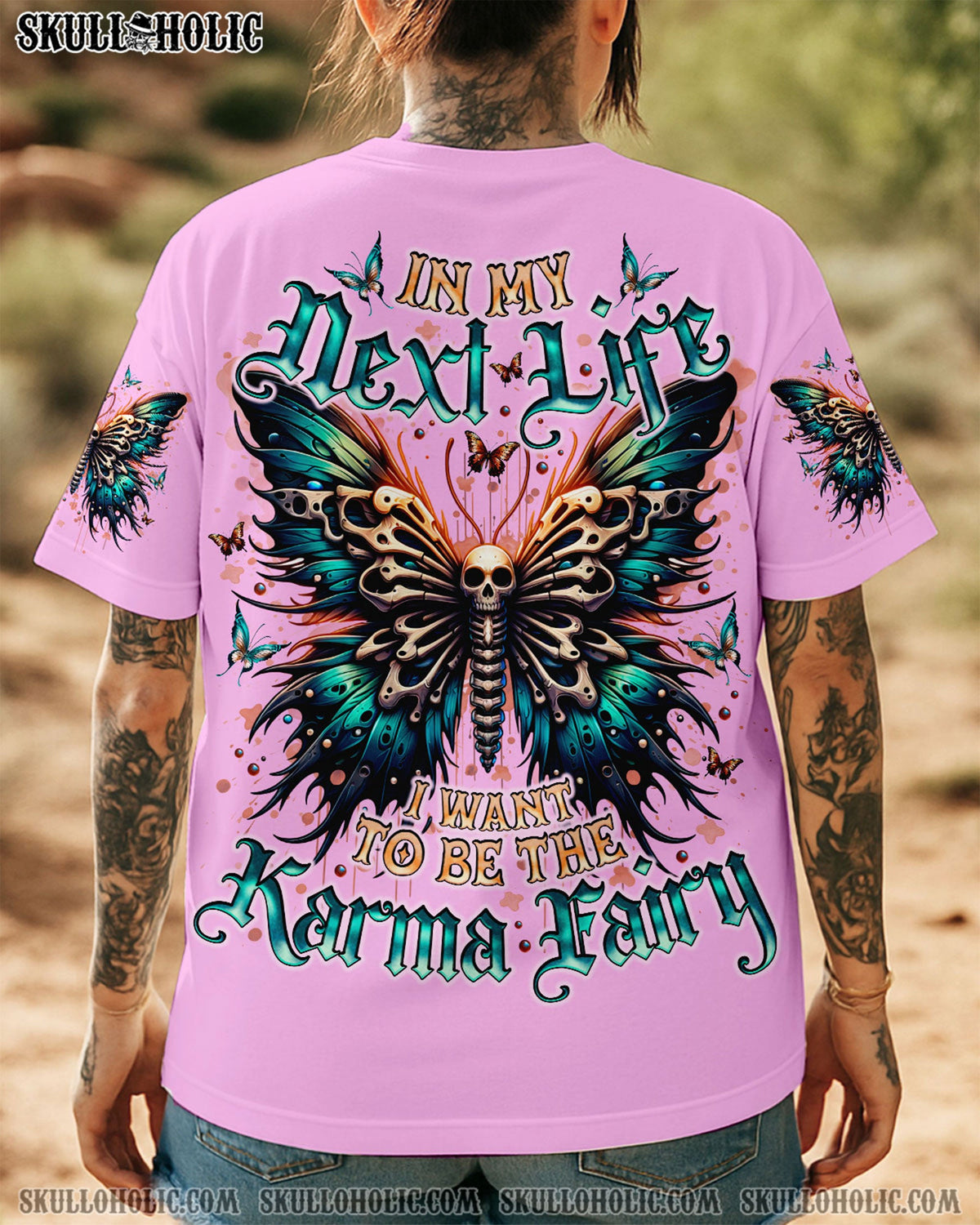 BLISSCORNERS KARMA FAIRY SKULL BUTTERFLY ALL OVER PRINT