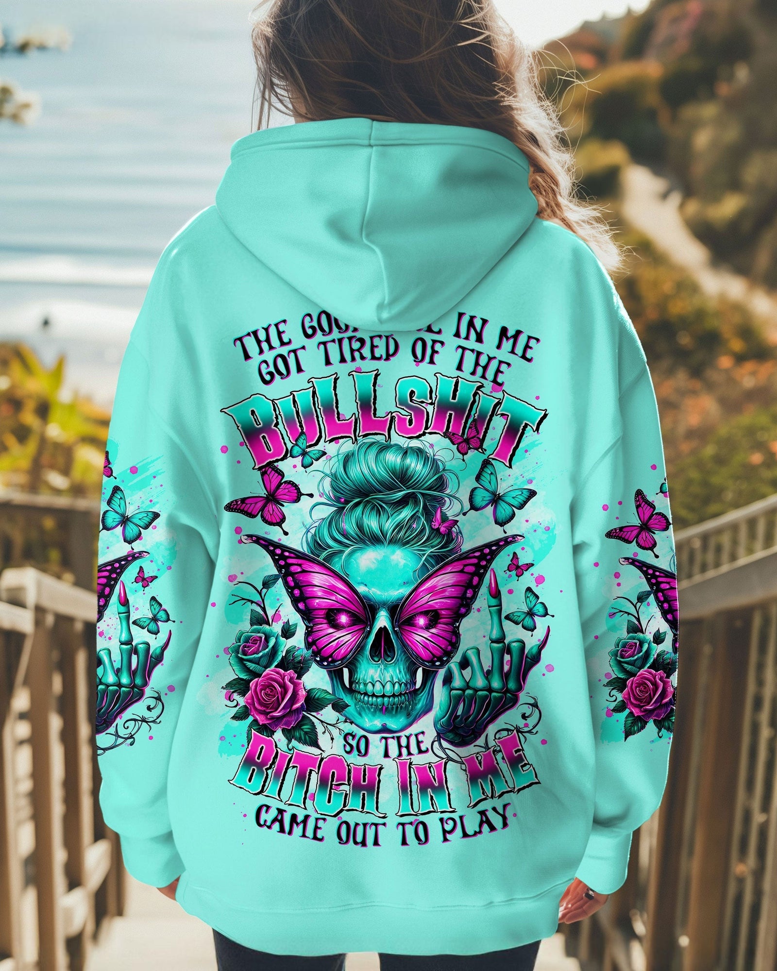 BLISSCORNERS ZERO F GIVEN SKULL MESSY BUN ALL OVER PRINT