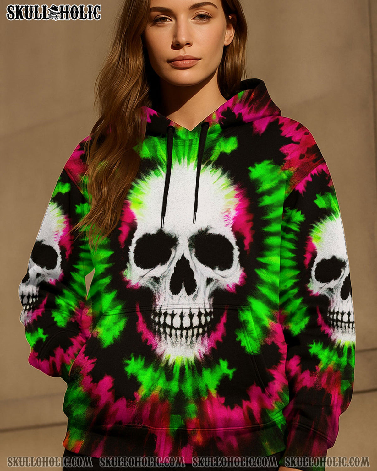 BLISSCORNERS CROSSBONES SKULL TIE DYE HAND DYED ALL OVER PRINT