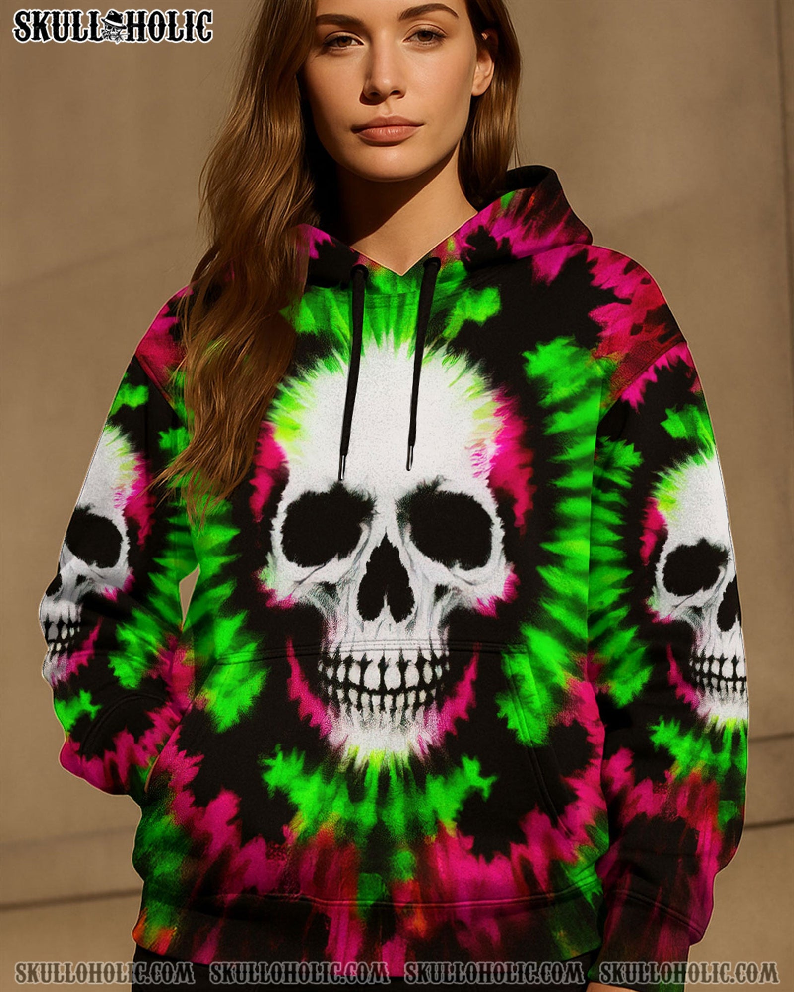 BLISSCORNERS CROSSBONES SKULL TIE DYE HAND DYED ALL OVER PRINT