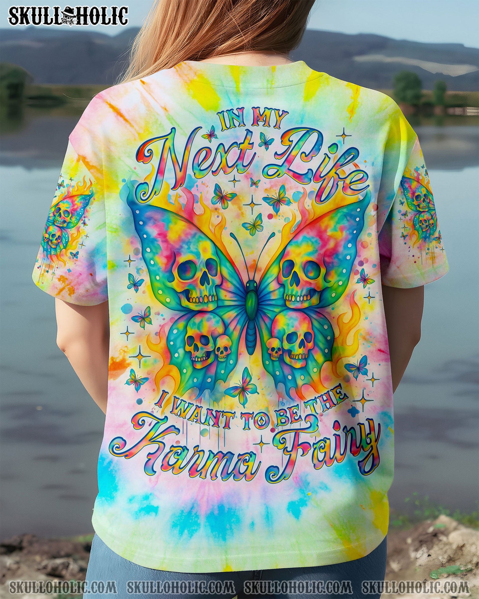 BLISSCORNERS KARMA FAIRY SKULL BUTTERFLY ALL OVER PRINT