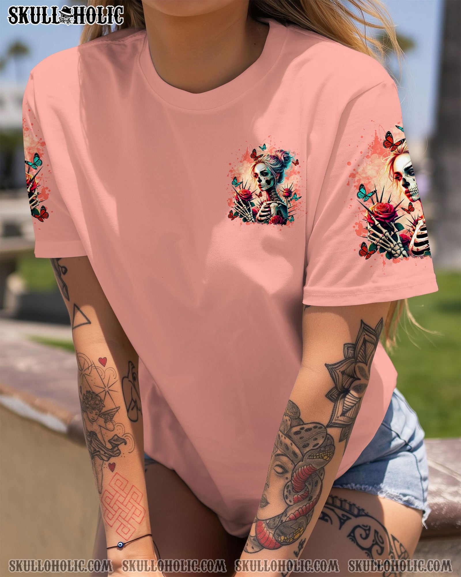 BLISSCORNERS I'M A B DON'T TRY ME SKULL MESSY BUN ALL OVER PRINT