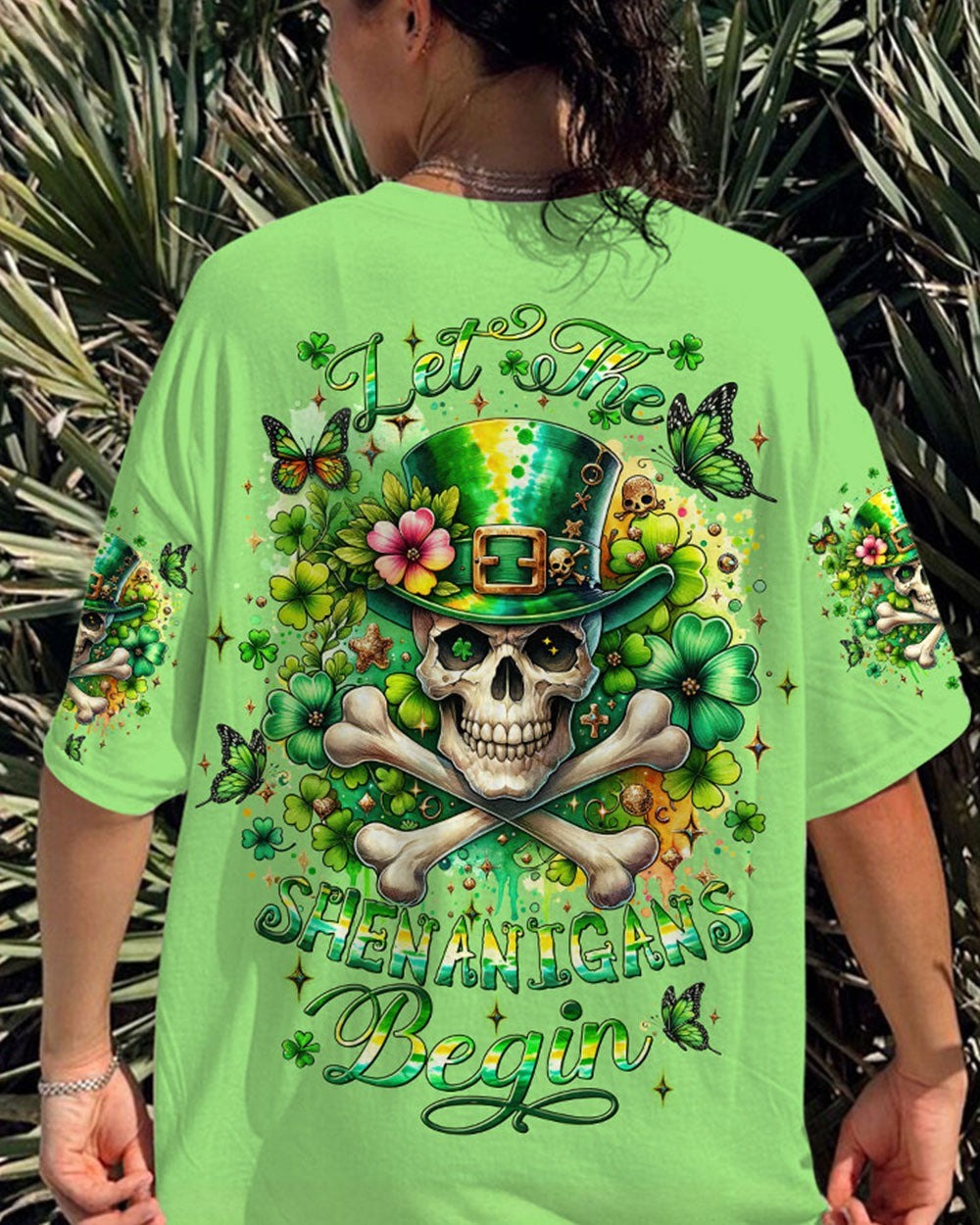 BLISSCORNERS LET THE SHENANIGANS BEGIN SKULL BONES PATRICK'S DAY ALL OVER PRINT