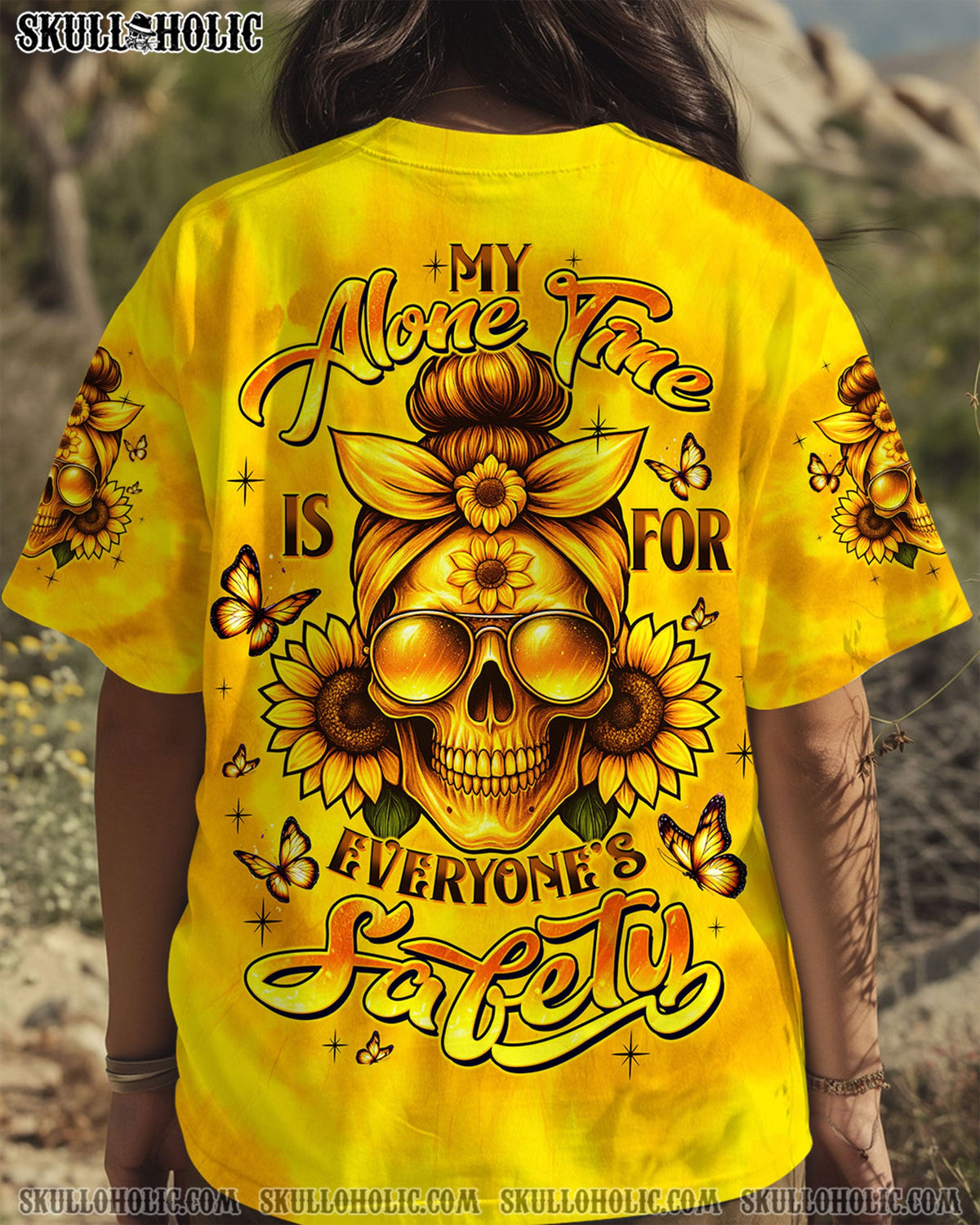 BLISSCORNERS NAH I'M GOOD MESSY BUN SKULL ALL OVER PRINT