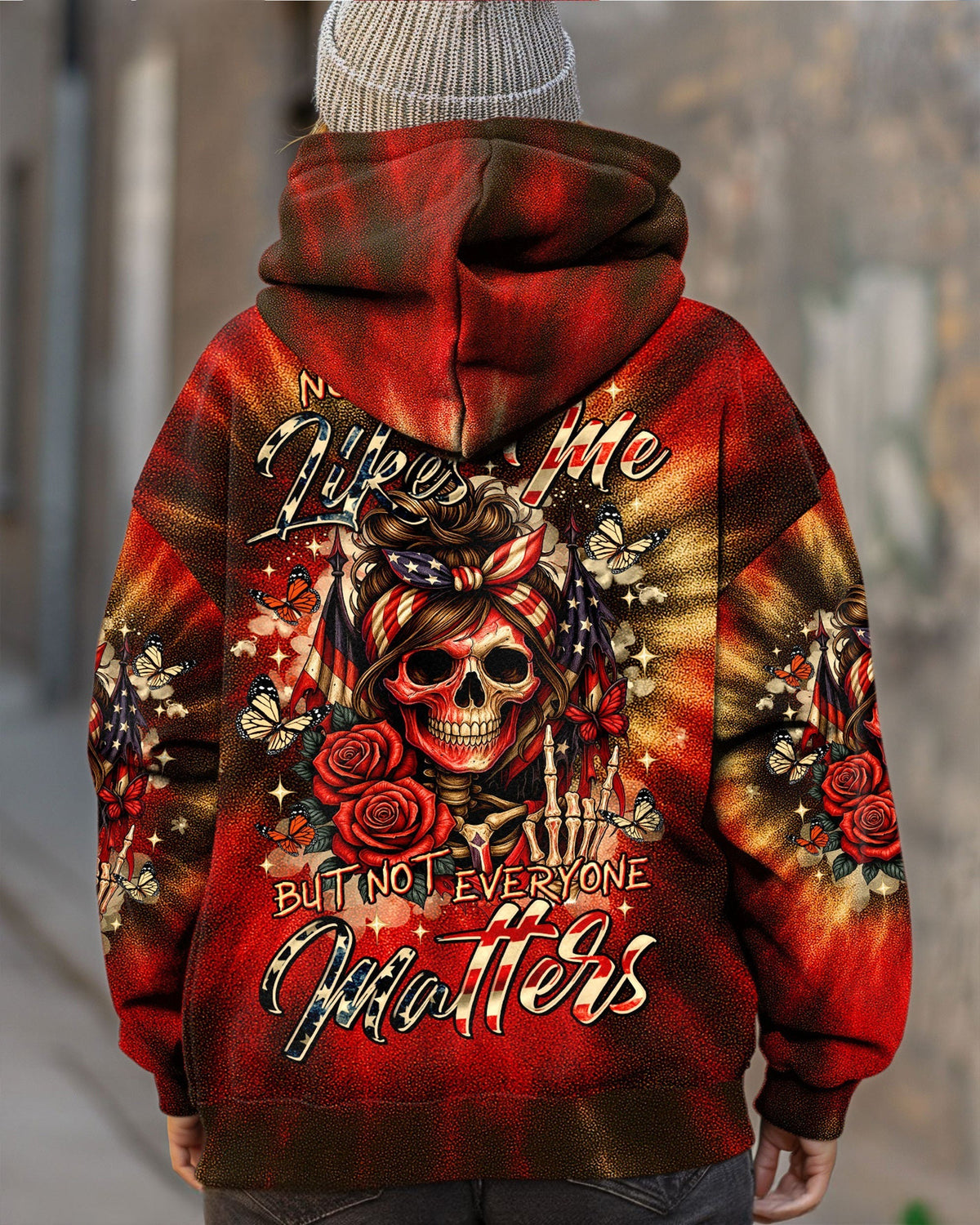 BLISSCORNERS IF YOU THINK THE THINGS I SAY OUT LOUD MESSY BUN SKULL TIE DYE ALL OVER PRINT