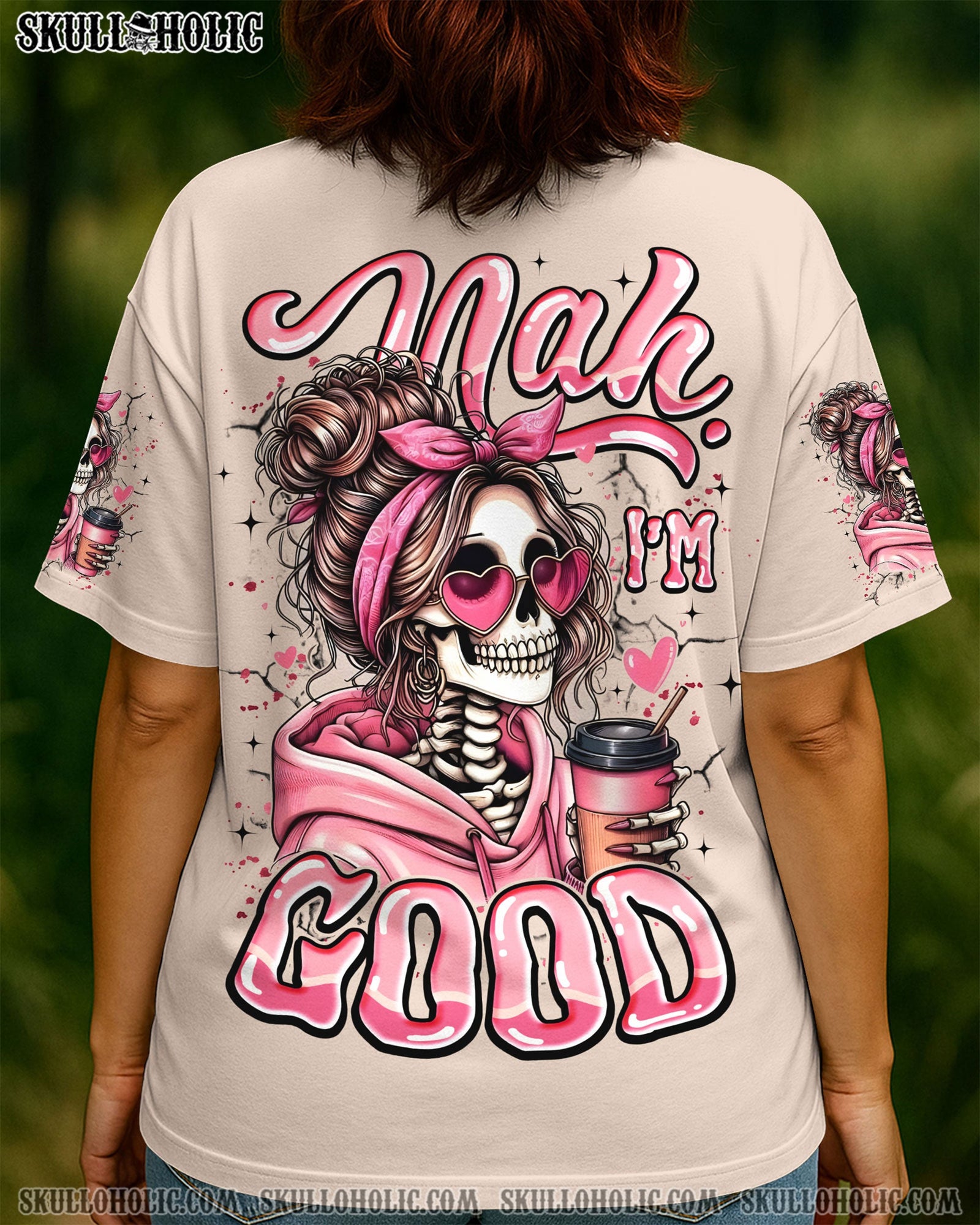 BLISSCORNERS I'M NOT A HOT MESS MESSY BUN SKULL  ALL OVER PRINT