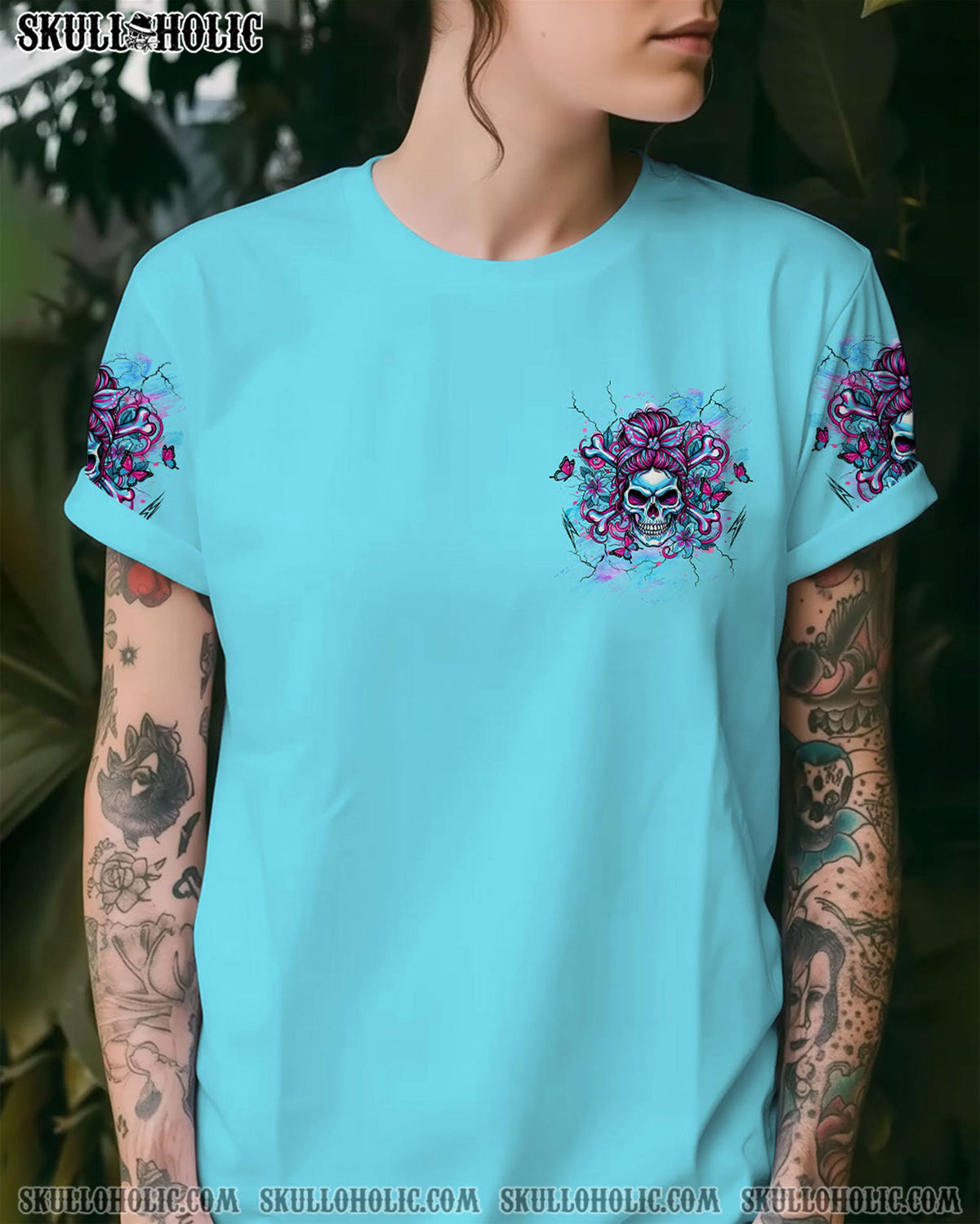 BLISSCORNERS IF MY PERSONALITIES OFFEND YOU MESSY BUN SKULL ALL OVER PRINT