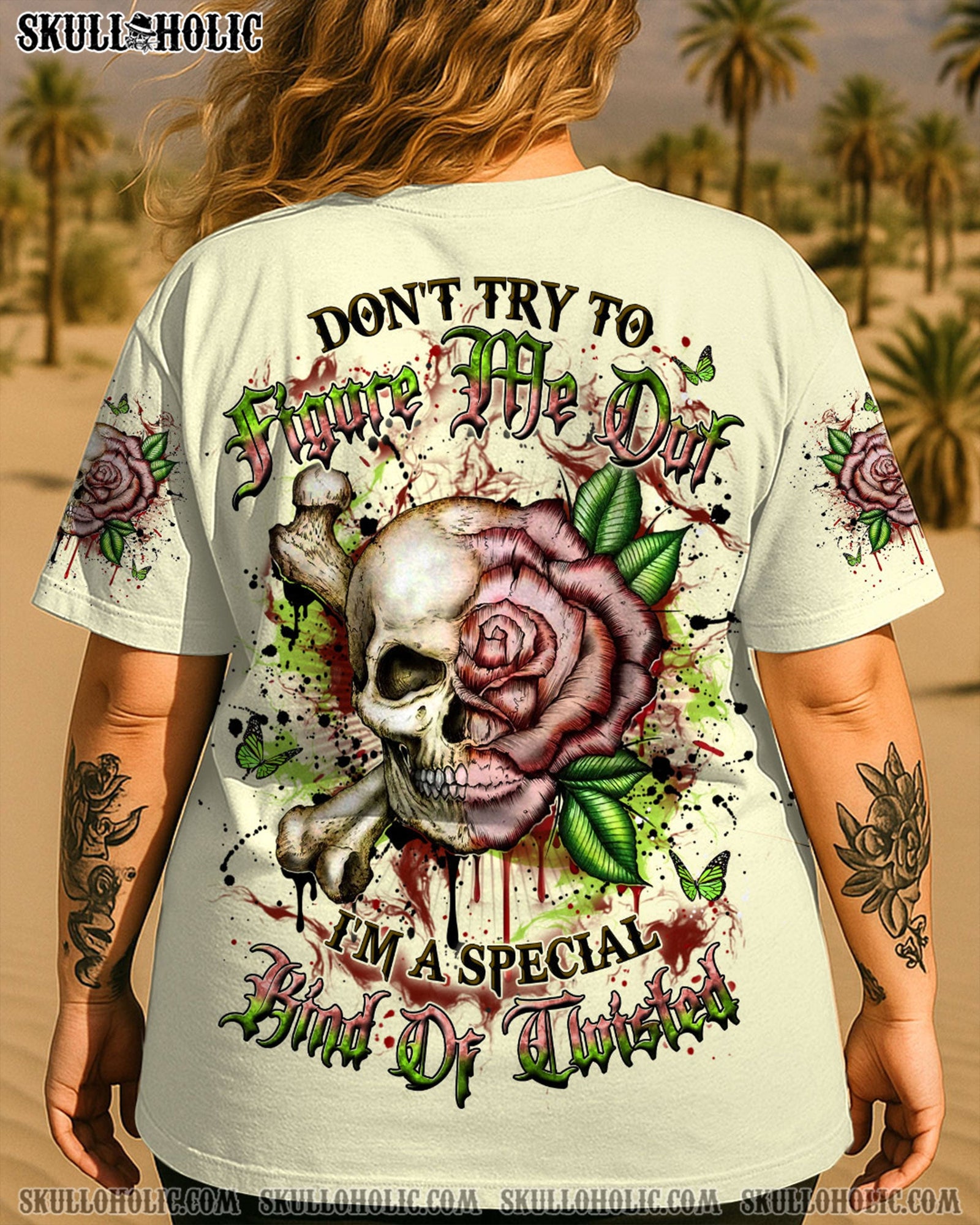 BLISSCORNERS DON'T TRY TO FIGURE ME OUT SKULL ALL OVER PRINT