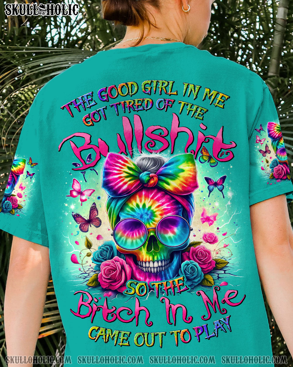 BLISSCORNERS YOU COULDN'T HANDLE ME MESSY BUN TIE DYE ALL OVER PRINT