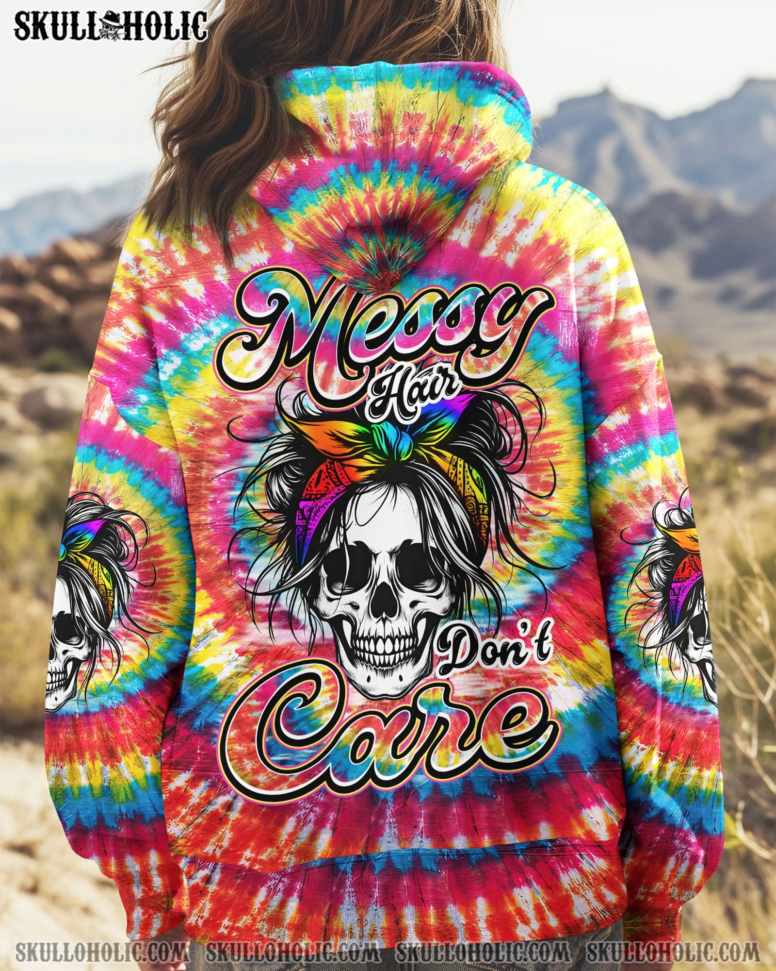BLISSCORNERS MESSY HAIR DON'T CARE TIE DYE ALL OVER PRINT