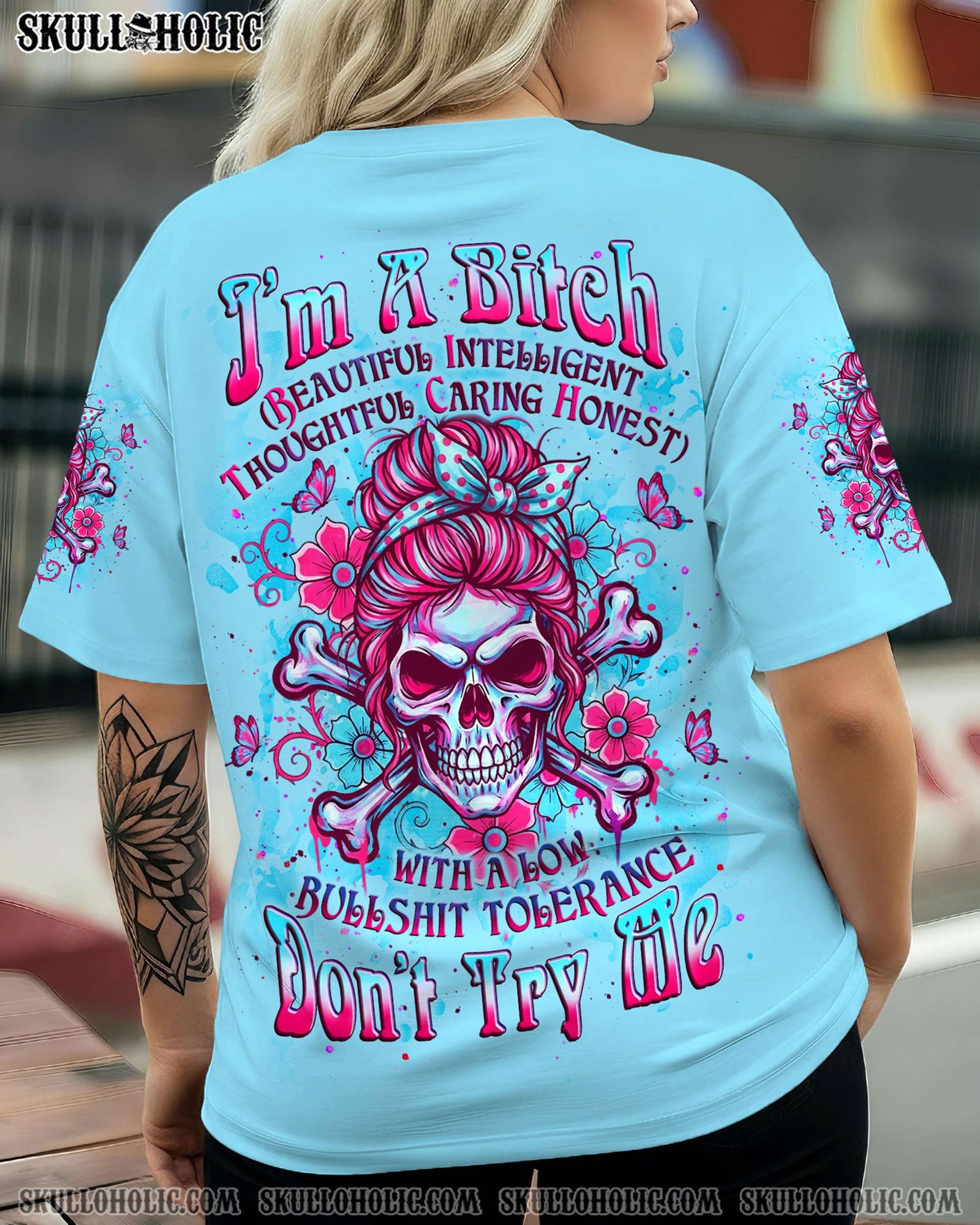 BLISSCORNERS YOUR FIRST MISTAKE MESSY BUN SKULL ALL OVER PRINT