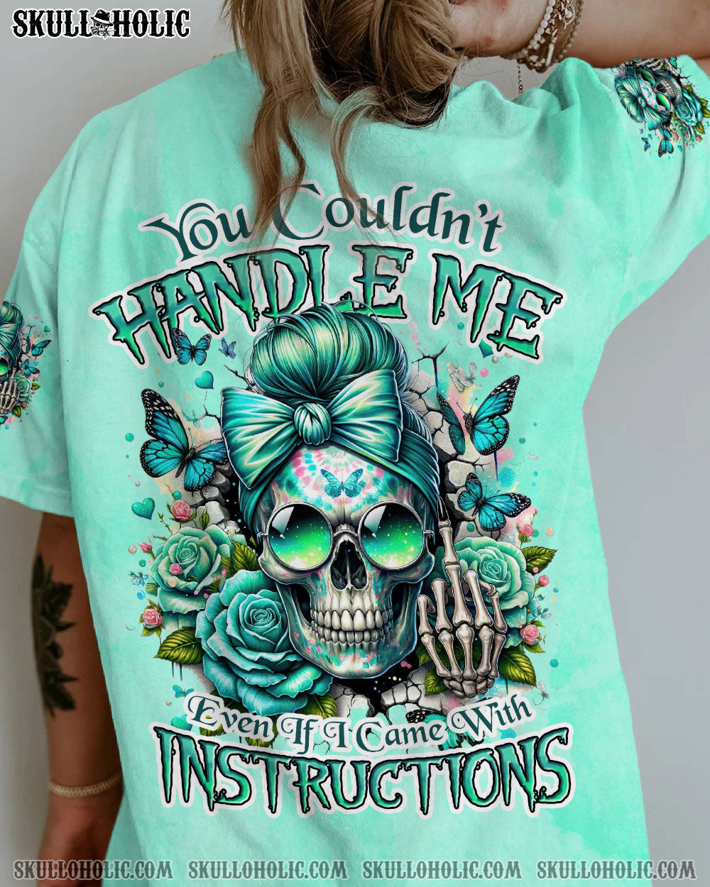 BLISSCORNERS YOU COULDN'T HANDLE ME MESSY BUN TIE DYE ALL OVER PRINT