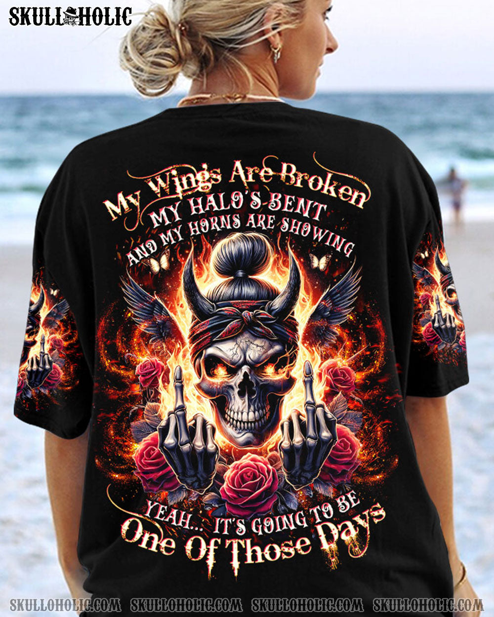 BLISSCORNERS YES I'M A B BUT NOT YOURS MESSY BUN SKULL TIE DYE ALL OVER PRINT