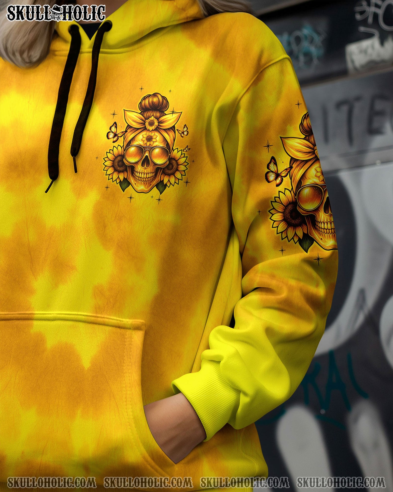 BLISSCORNERS NAH I'M GOOD MESSY BUN SKULL ALL OVER PRINT