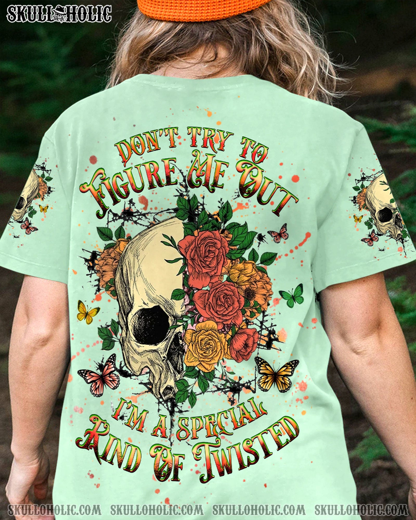 BLISSCORNERS DON'T TRY TO FIGURE ME OUT SKULL ALL OVER PRINT