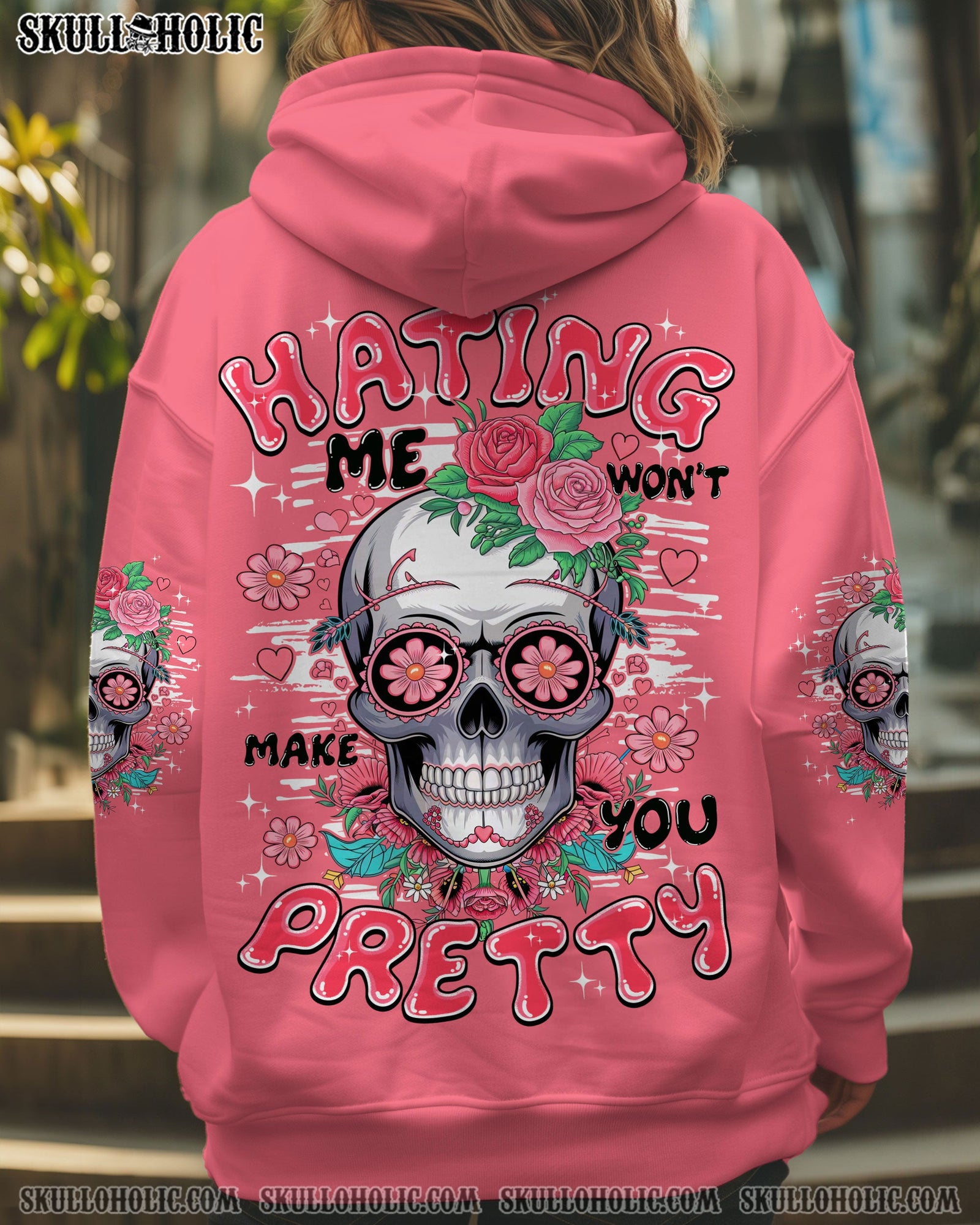 BLISSCORNERS HATING ME WON'T MAKE YOU PRETTY SKULL ALL OVER PRINT